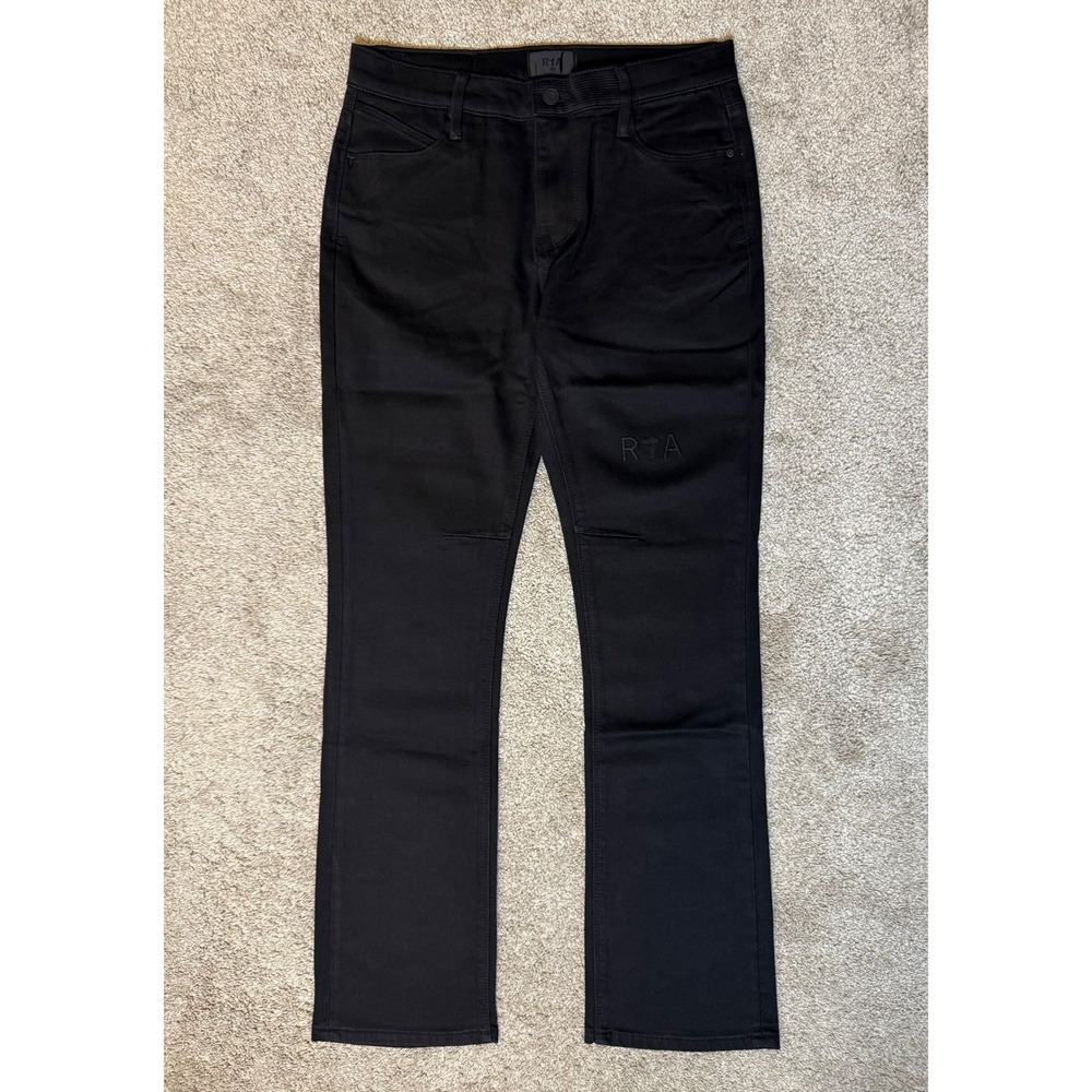 RTA Denis Mini Flared Jeans Black Sze 30